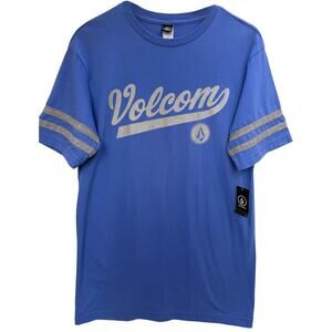 Volcom Graphic T Shirt Mens Medium Blue Logo Short Sleeve Skate Tee New